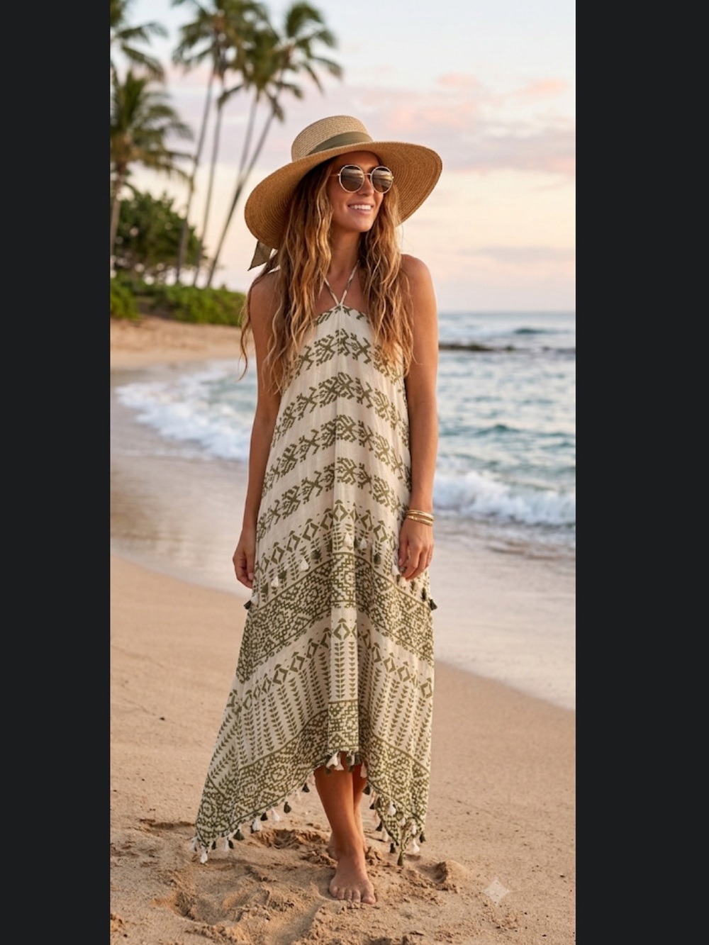 REVOLVE M/L Boho Maxi Beach Dress swim coverup cotton natural